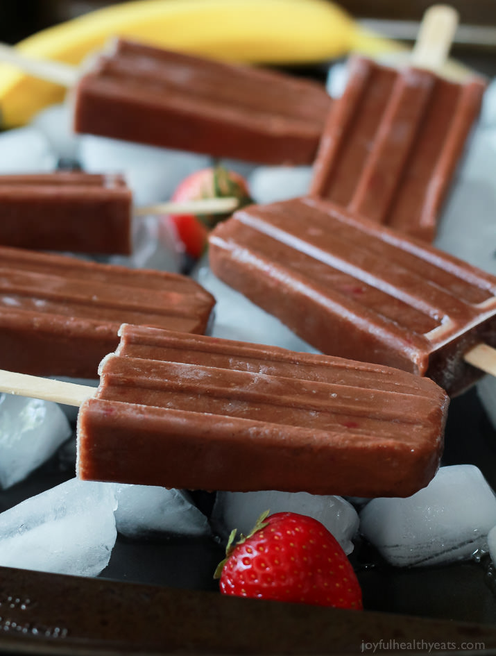 Healthy Chocolate Banana Split Popsicles