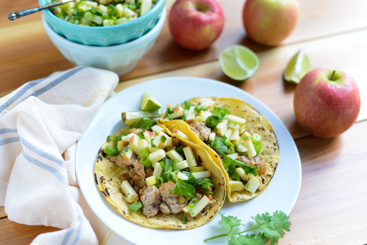 20 Minute Turkey Tacos with Apple Salsa