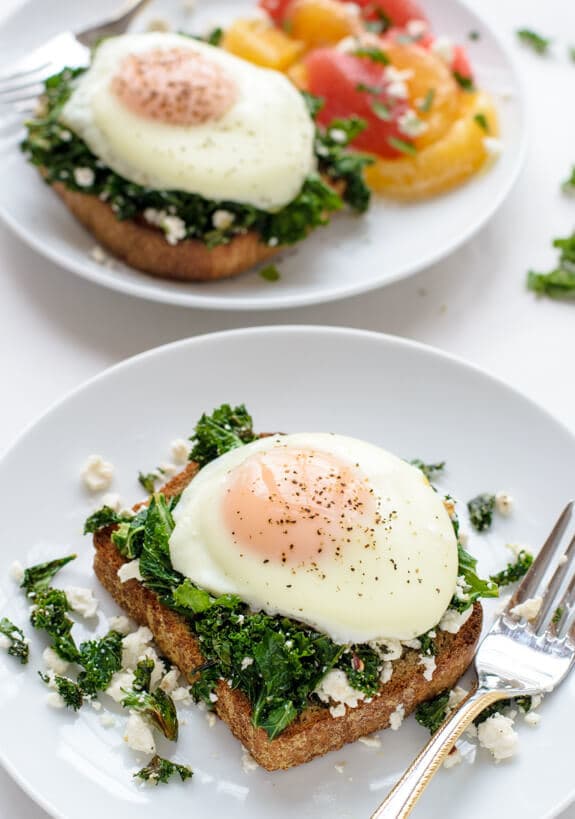 Feta Kale Eggs Florentine